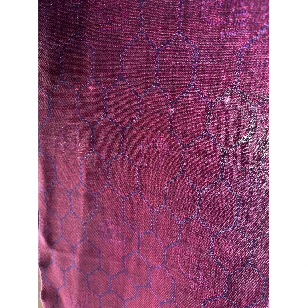 Christian Dior Monsieur Men's One Size Black Burgundy 100% Wool Vintage Scarf
